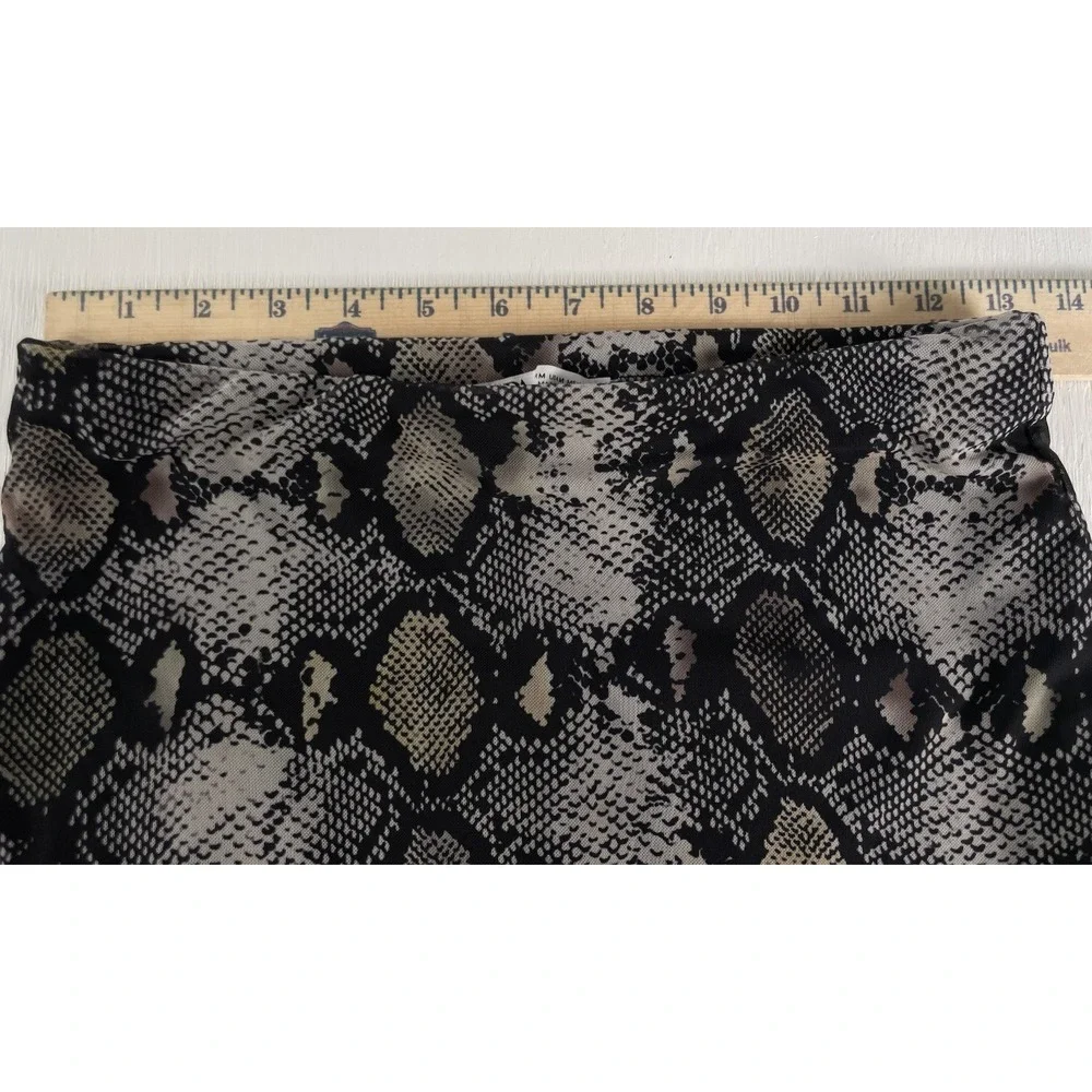 Zara snake‎ skin print tulle midi skirt semi sheer Women's Size M City Chic